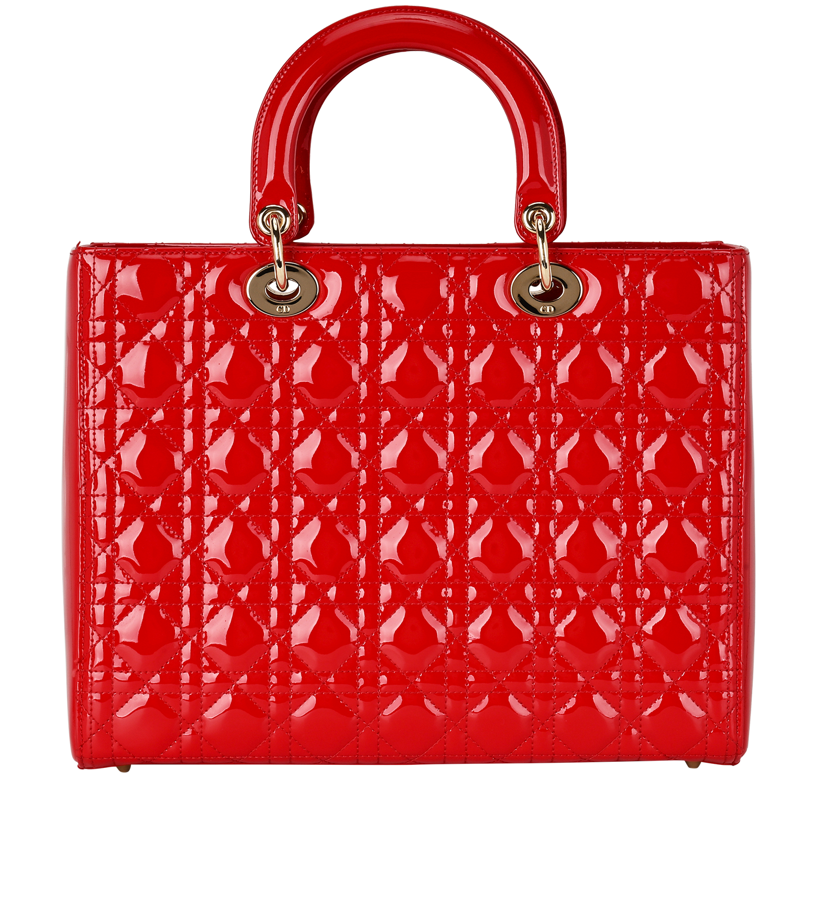 Large Lady Dior, &pound;1,800, Handbags, Red, Patent Leather, Back view